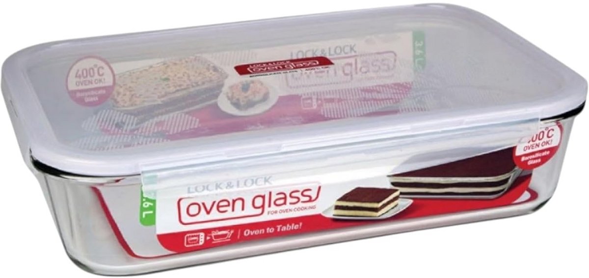 Ovenschaal voor Oven en Magnetron 3.6 Liter - Hittebestendig Glas