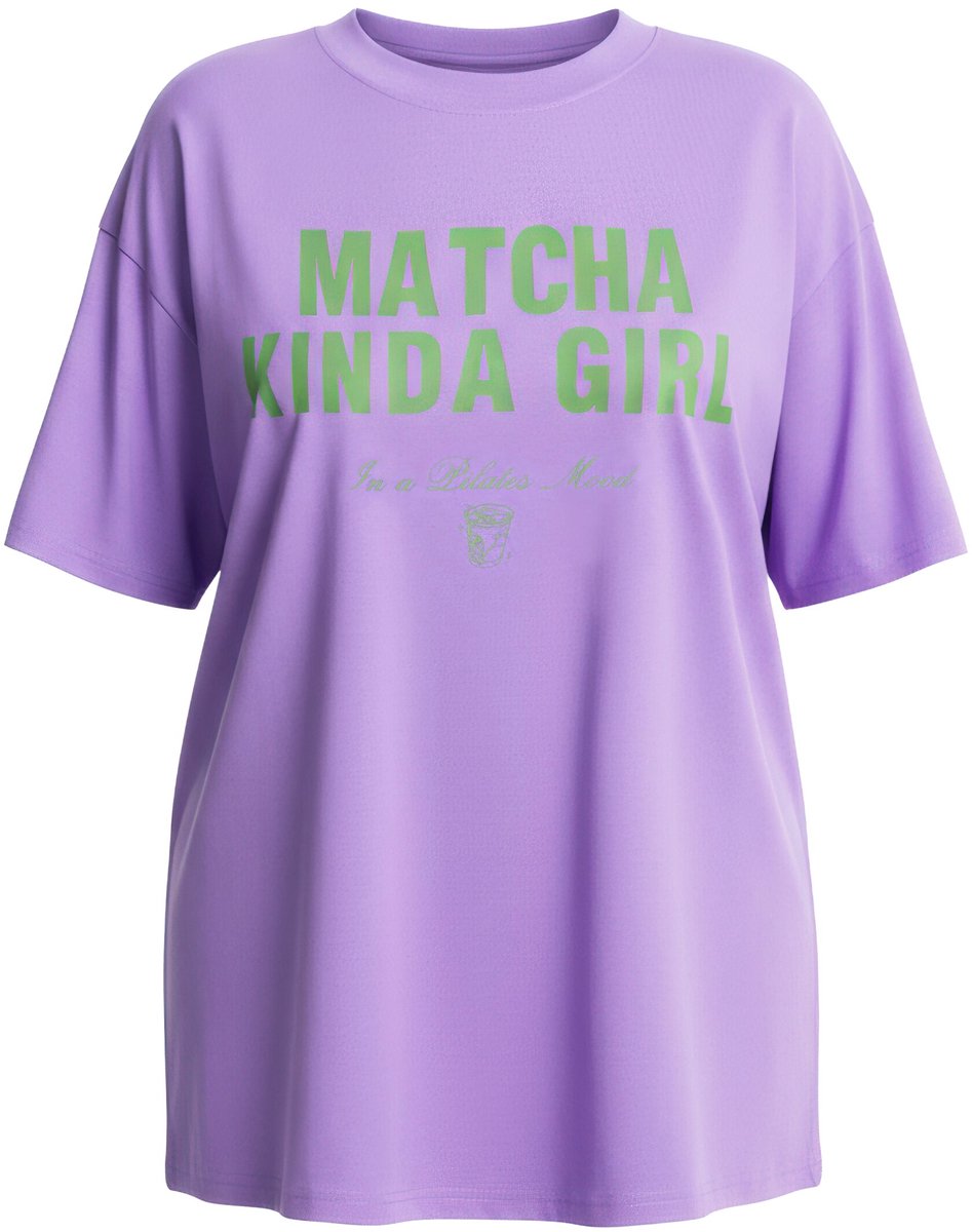 Studio Untold - Dames - T-shirt oversized statement - Purper - Maat 42+