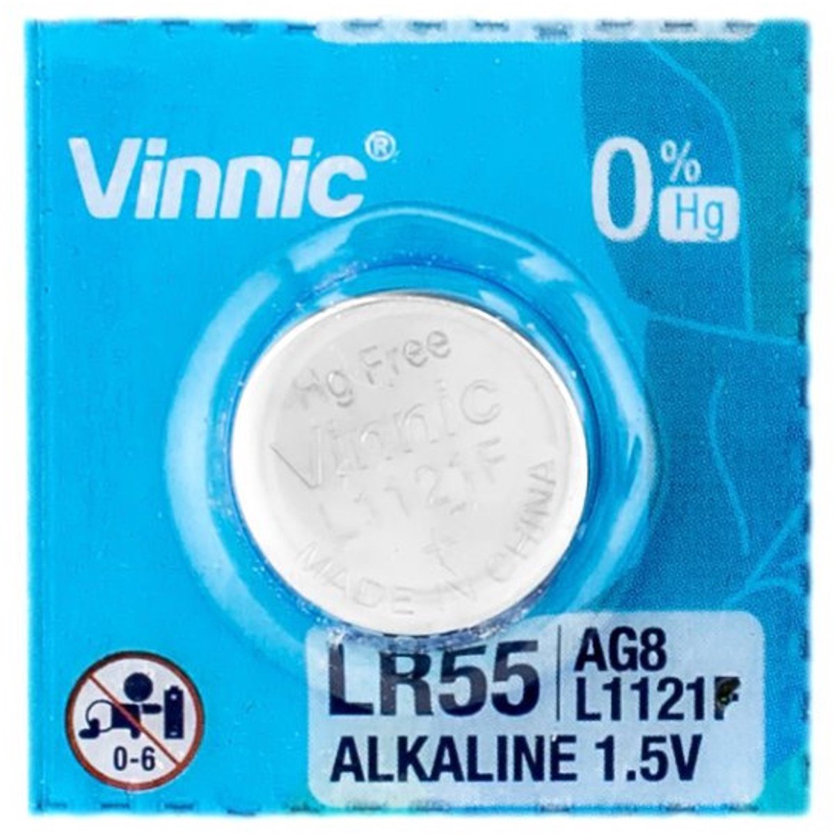 Vinnic Serie - Alkaline Knoopcel Batterij - LR1121/381/LR55/AG8 - 1.5V