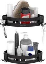 Support de douche de Sanicraft® - Convient à tout type de mur - Support de douche sans Embouts - Suspension - Inox - 2 pièces - Zwart