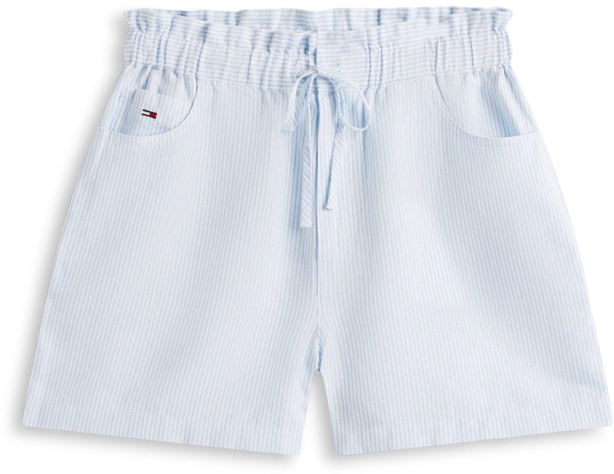 Tommy Jeans Broek Tjw Essential Linen Shorts Dw0dw22227 Light Powdrey Stripe Dames Blauw