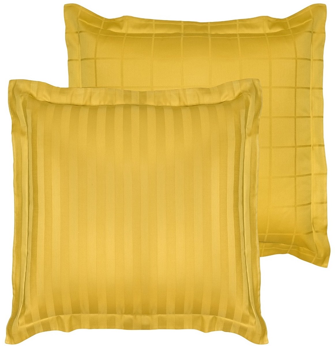De Witte Lietaer Kussensloop Zygo Ochre - 63 x 63 cm - Geel - Katoen Satijn