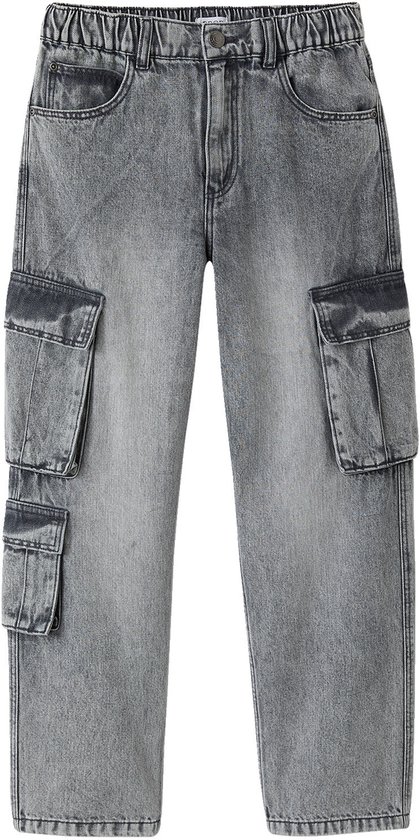 Denim loose battle jongensbroek denimgrijs