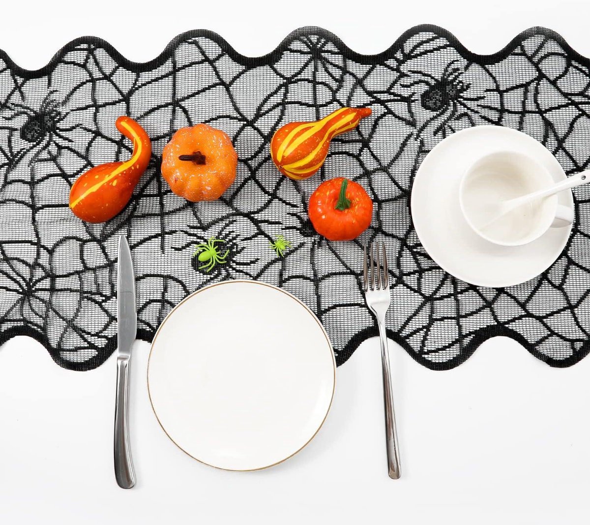 Halloween Tafelloper 36x183cm - Spinnenweb Tafelkleed Decoraties Feest Indoor