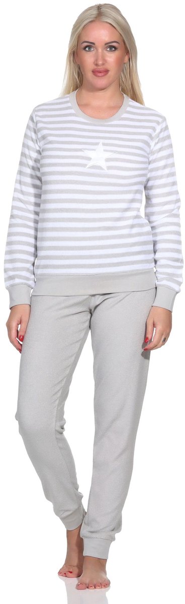 Normann dames badstof pyjama Relax 70314 - Grijs - M 40/42