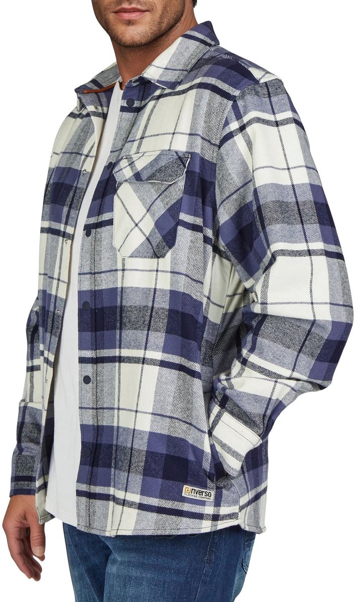 riverso Heren Overhemd RIVVincent regular fit Blauw 5XL Volwassenen - gemaakt van 100% katoen