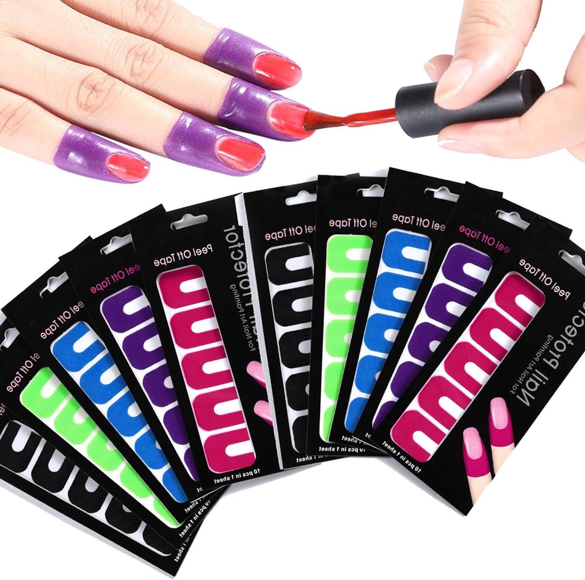 100 Nagellak Stencils - Nagels Beschermingstools - Herbruikbare Plastic Nail Art Clips