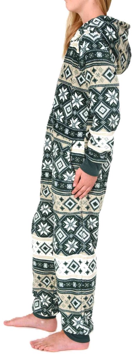 Behaaglijke Meisjespyjama Jumpsuit Overall in koraalrode fleece