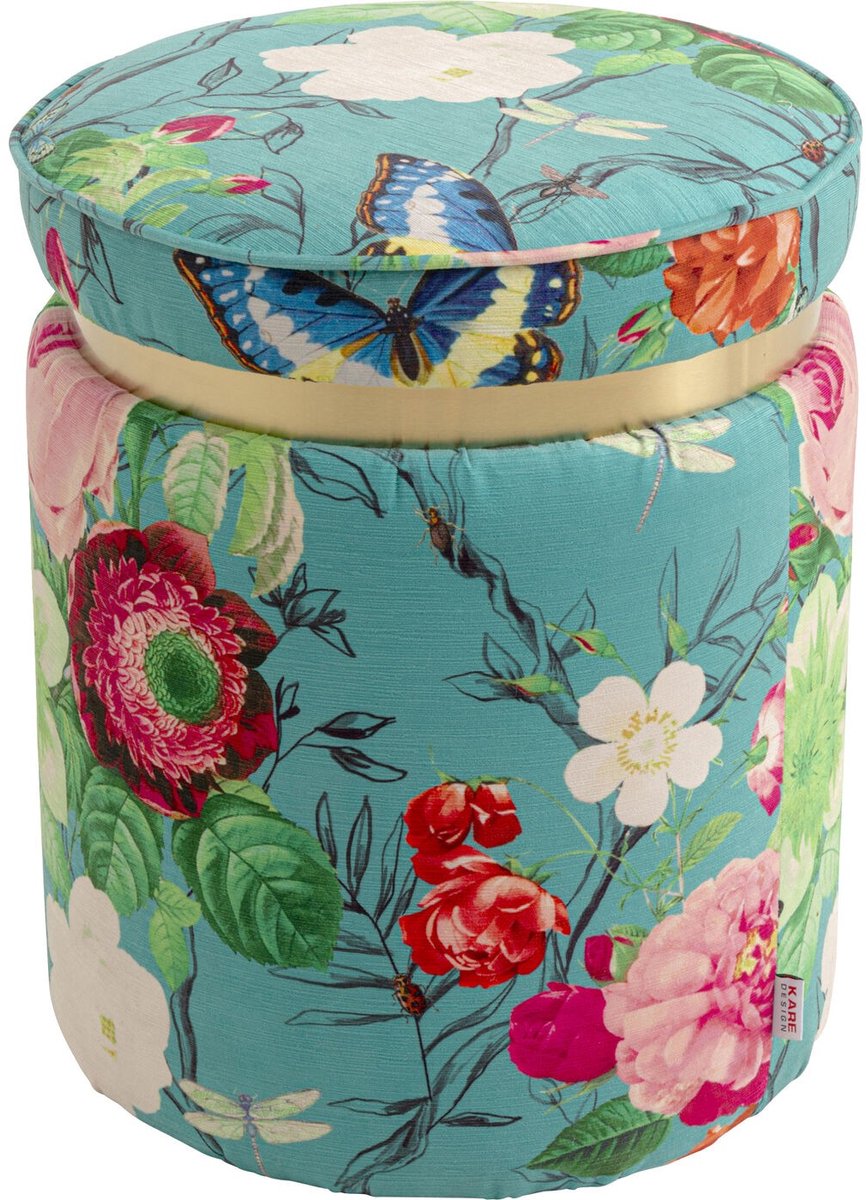 Kruk Flower Fever Ø39cm blauw Kare Design