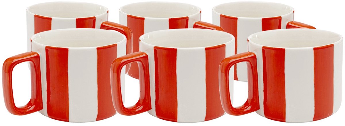 Kopjes Cocina rood en wit (6/set) Kare Design