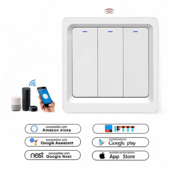 Tuya Smart Switch Interruptor Smart Home Glass Touch Switch WIFI Spraakbediening Lichtschakelaar Werkt met Alexa Echo Google Home kopen vanaf een prijs van 8.03 Tuya Smart Switch Interruptor Smart Home Glass Touch Switch WIFI Spraakbediening Lichtschakelaar Werkt met Alexa Echo Google Home kopen vanaf een prijs van 8.03