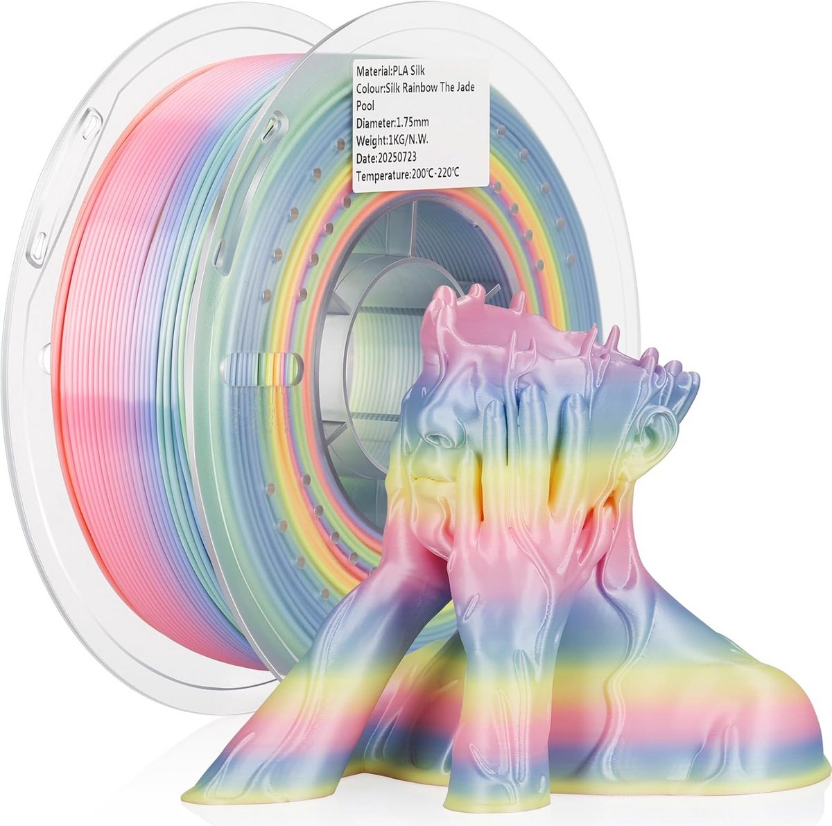 3D Printer Filament - Zijde PLA Draad - Creatief Printen - Regenboog Kleur Verloop - 1.75 mm 1 kg