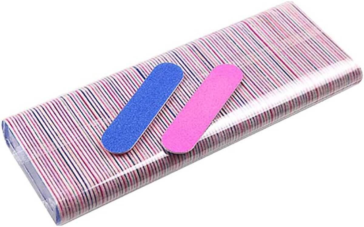 200x Mini Dubbelzijdige Nagelvijlen Emery Boards voor Manicure en Pedicure