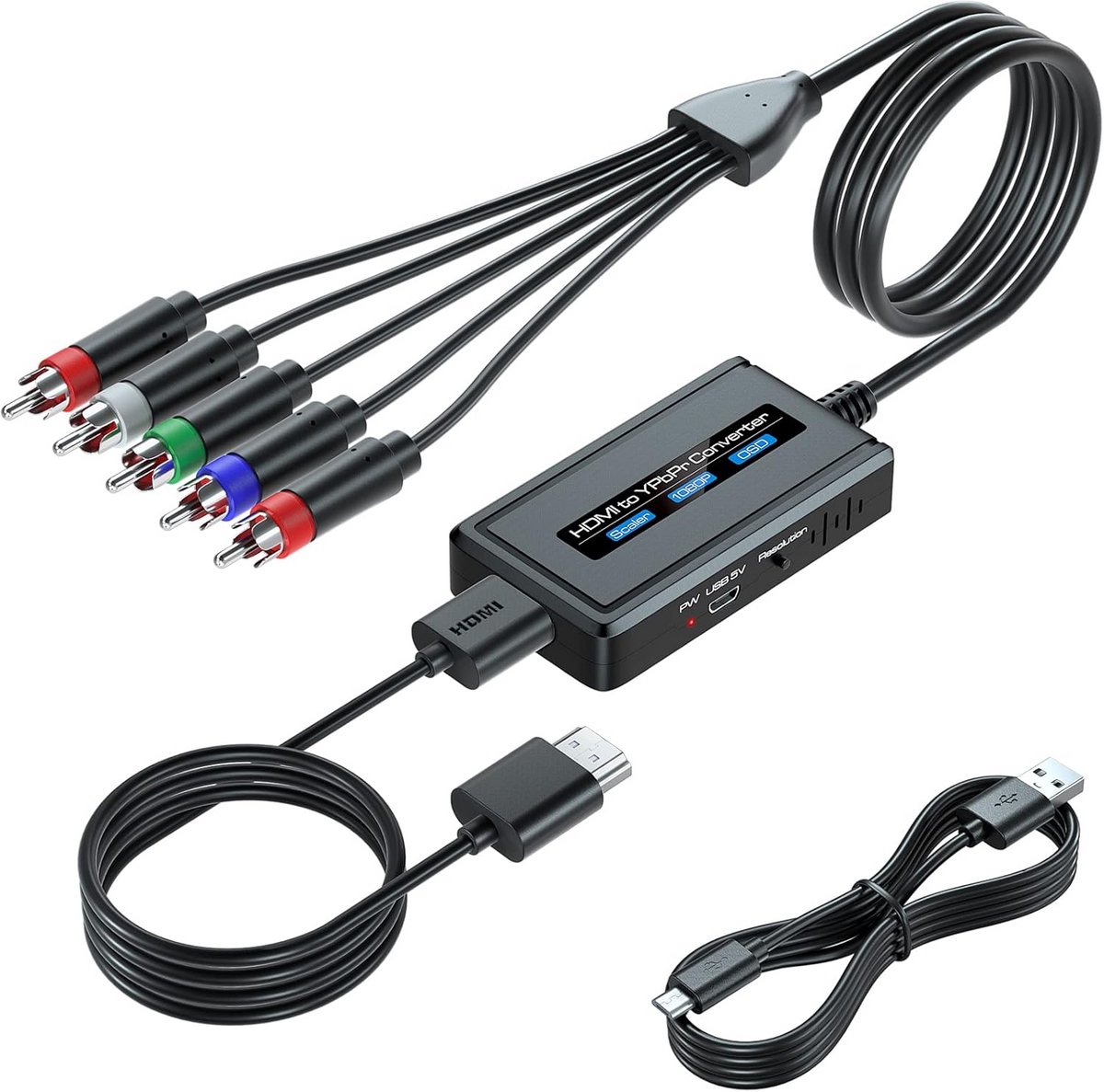 HDMI naar Component Converter met Upscaler - 1080P Ondersteuning voor Oude Televisies