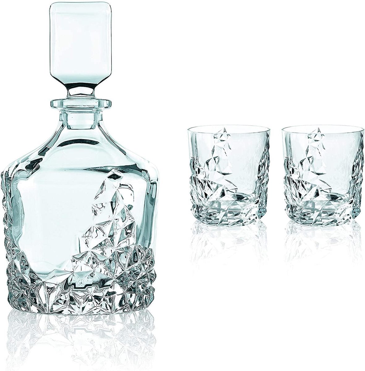 Luxe Kristallen Whiskey Geschenkset met Karaf en Glazen (3-Delig)