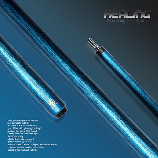 Professionele Lichtgewicht Carbon Poolkeu 56 Inch - 12mm Tip - Geschikt voor Biljart en Snooker van Merkloos — afbeelding 4