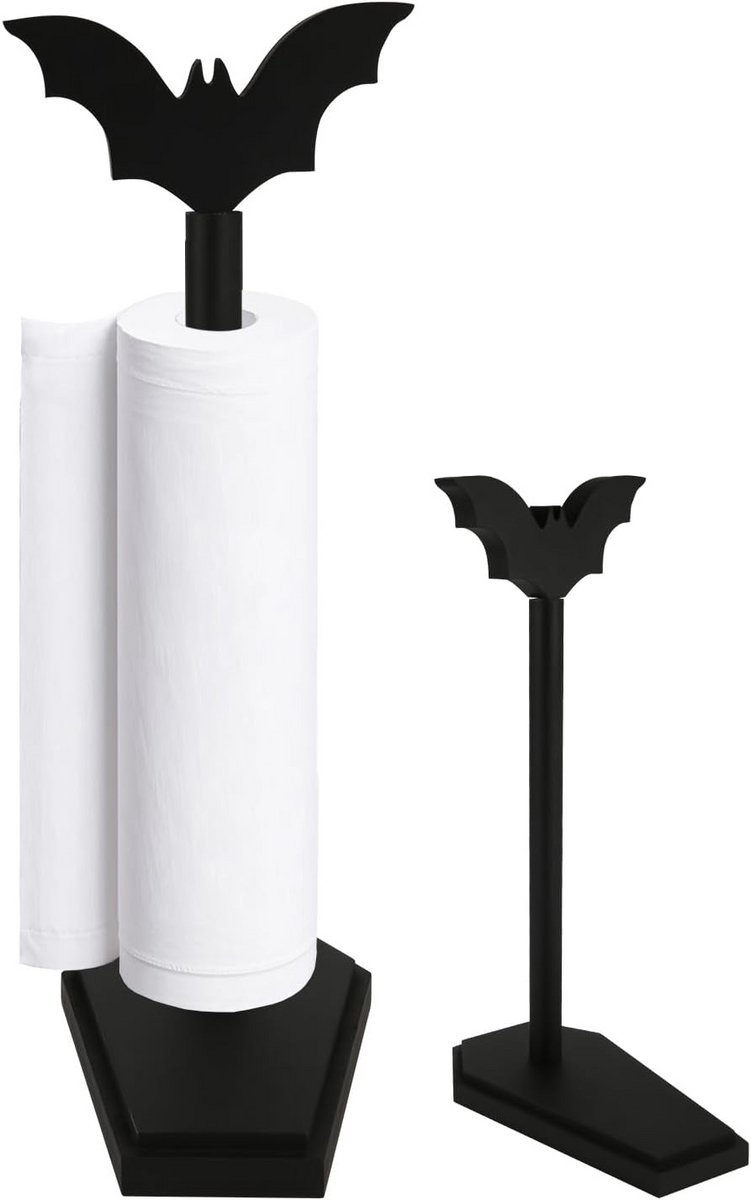 Decoratieve Donkere Vleugelvormige Keukenrolhouder Hout