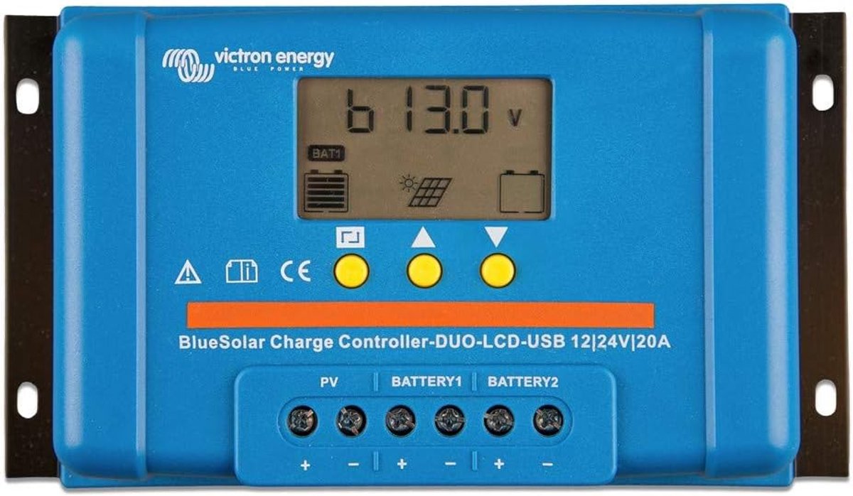 12/24V 20A Dubbele Batterij Laadregelaar met LCD en USB Aansluiting