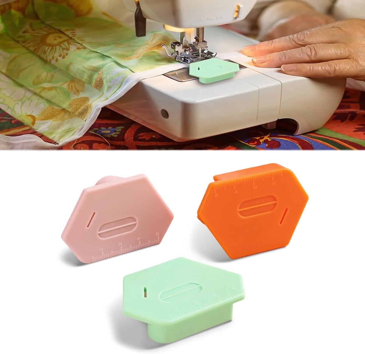 3-Pack Magnetische Naadgeleider voor Naaimachine - Precisie Randgereedschap met Schaalverdeling