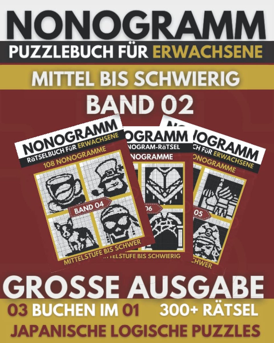 Grote Nonogrammen Puzzelboek: Fotoraster Logica Puzzels voor Volwassenen