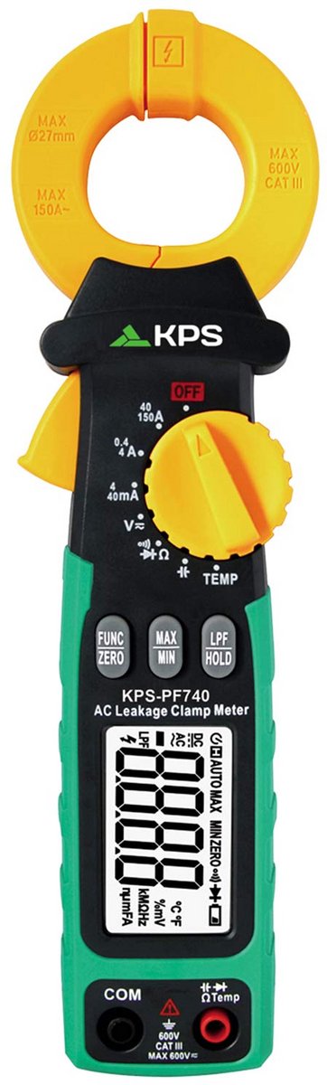 Lektang AC/DC - Stroomtang TRMS - Elektrische Metingen - Grote Klemopening - CAT III 600V - Zwart