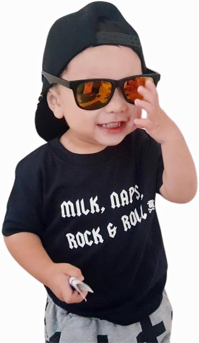 Kinder T-Shirt - Jongens Meisjes Top - Dagelijks Dragen - Zachte Katoen - 31 x 22 cm - Zwart