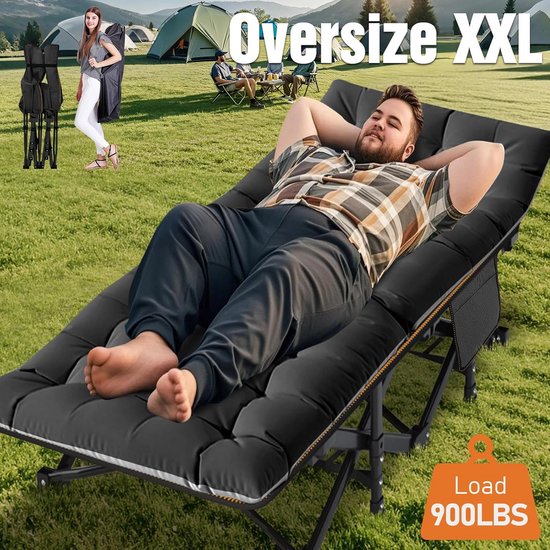 Extra Grote XXL Opvouwbare Slaapbank voor Volwassenen - Heavy Duty Gasten Slaapbed met Matras van Merkloos — afbeelding 5