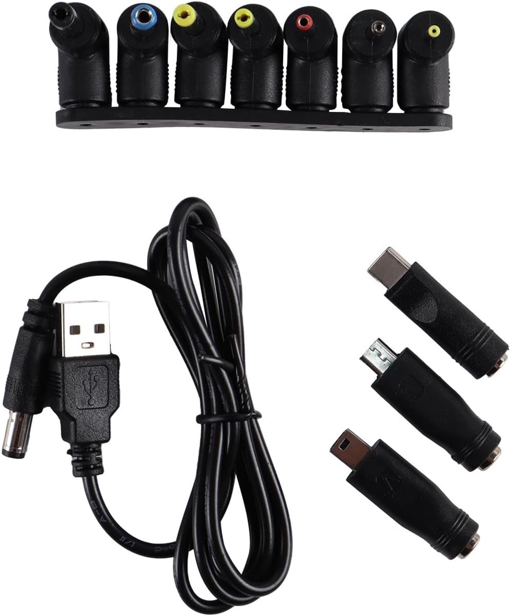 Universele USB naar DC Voedingskabel met 10 Verschillende Adapters (5V)