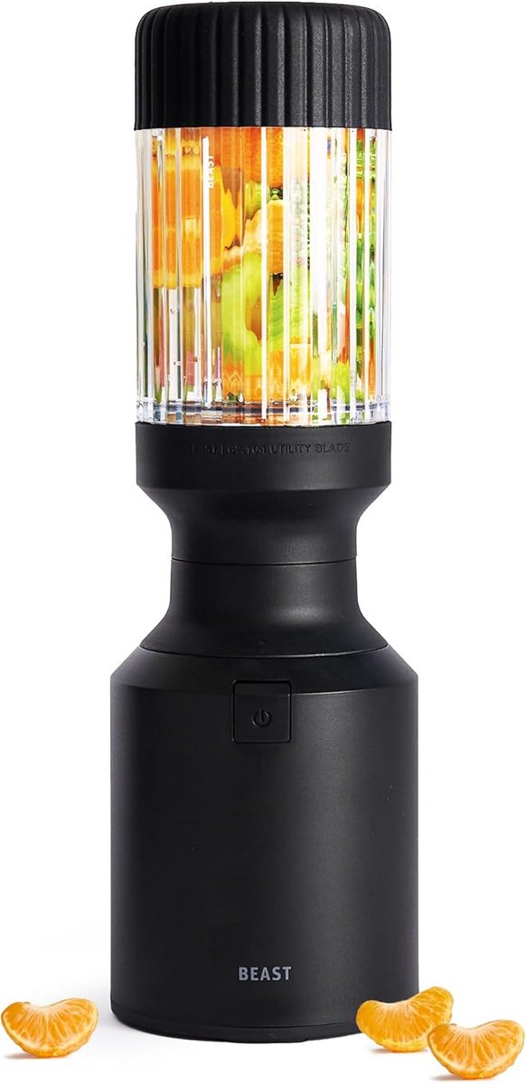 Krachtige Mini Blender/Keukenmixer - 600W - Smoothie Maken, Sauzen & Dips - Inclusief Rieten Deksel