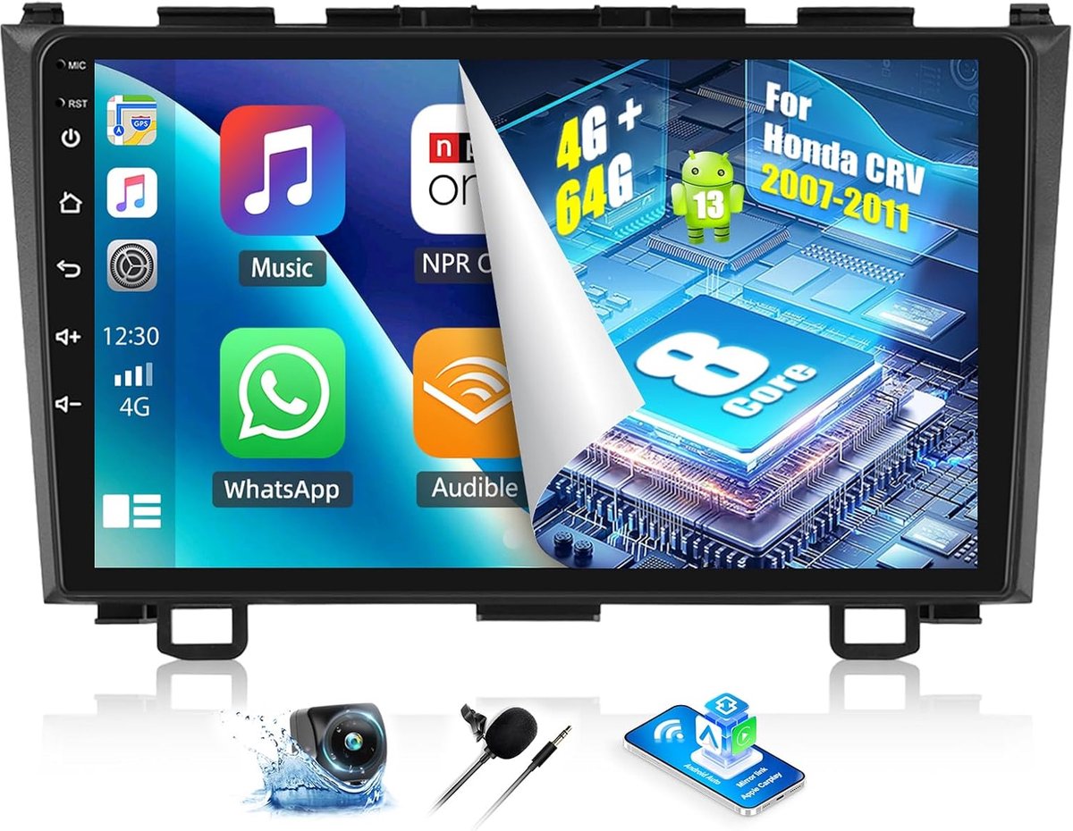 Autoradio Scherm - Multimedia Systeem - Auto Navigatie - Android 13 Systeem - 9 Inch Display
