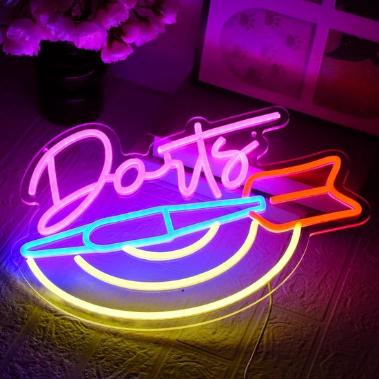 Neon Dartbord Verlichting - USB LED Neon Licht voor Wanddecoratie, Bar en Speelkamer — afbeelding 3