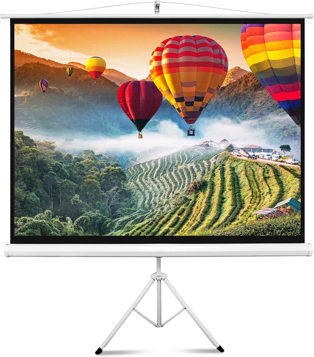 Draagbaar Projectiescherm op Standaard - Roll-Up voor Home Cinema en Presentaties