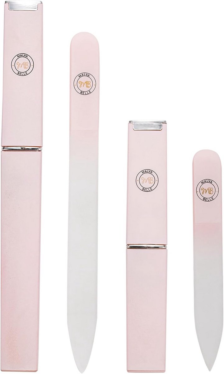Set van 2 Kristallen Nagelvijlen Gehard Glas Dubbelzijdig voor Sterke en Gladde Nagels