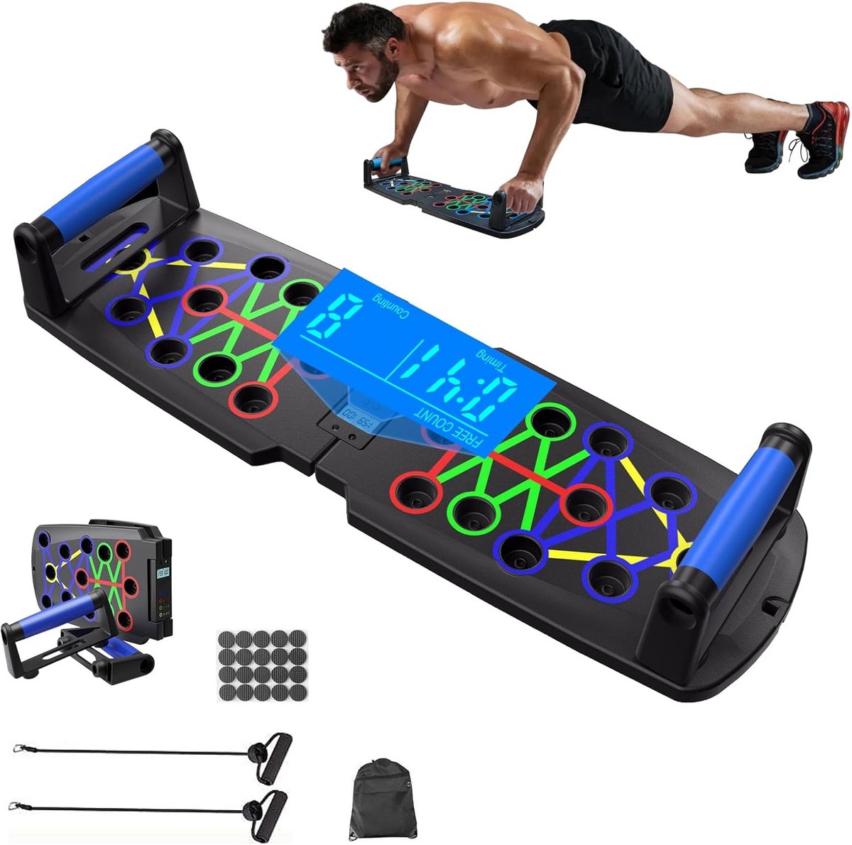 Opvouwbaar Push Up Board met Teller voor Meerdere Spiergroepen