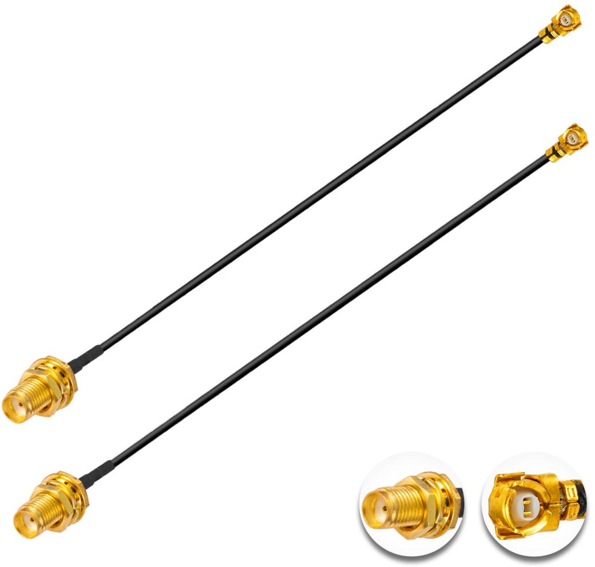 2 stuks U.FL naar SMA Koaxiale Kabel 25 cm voor Draadloze Routers en Mini PCIE Kaarten