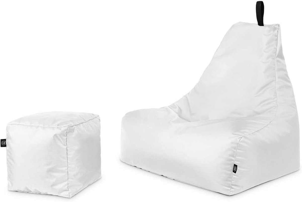 Comfortabele Zitzak Lounge Stoel met Ottomaan/Kubus