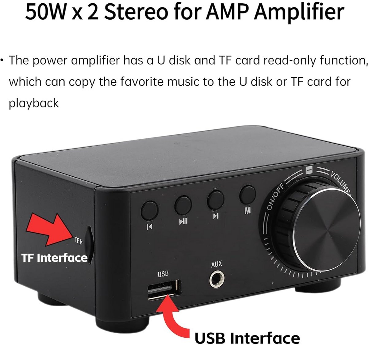 Digitale Stereo Audio Versterker met Bluetooth 5.0 en TPA3116 Chip - 50W x 2 Vermogen