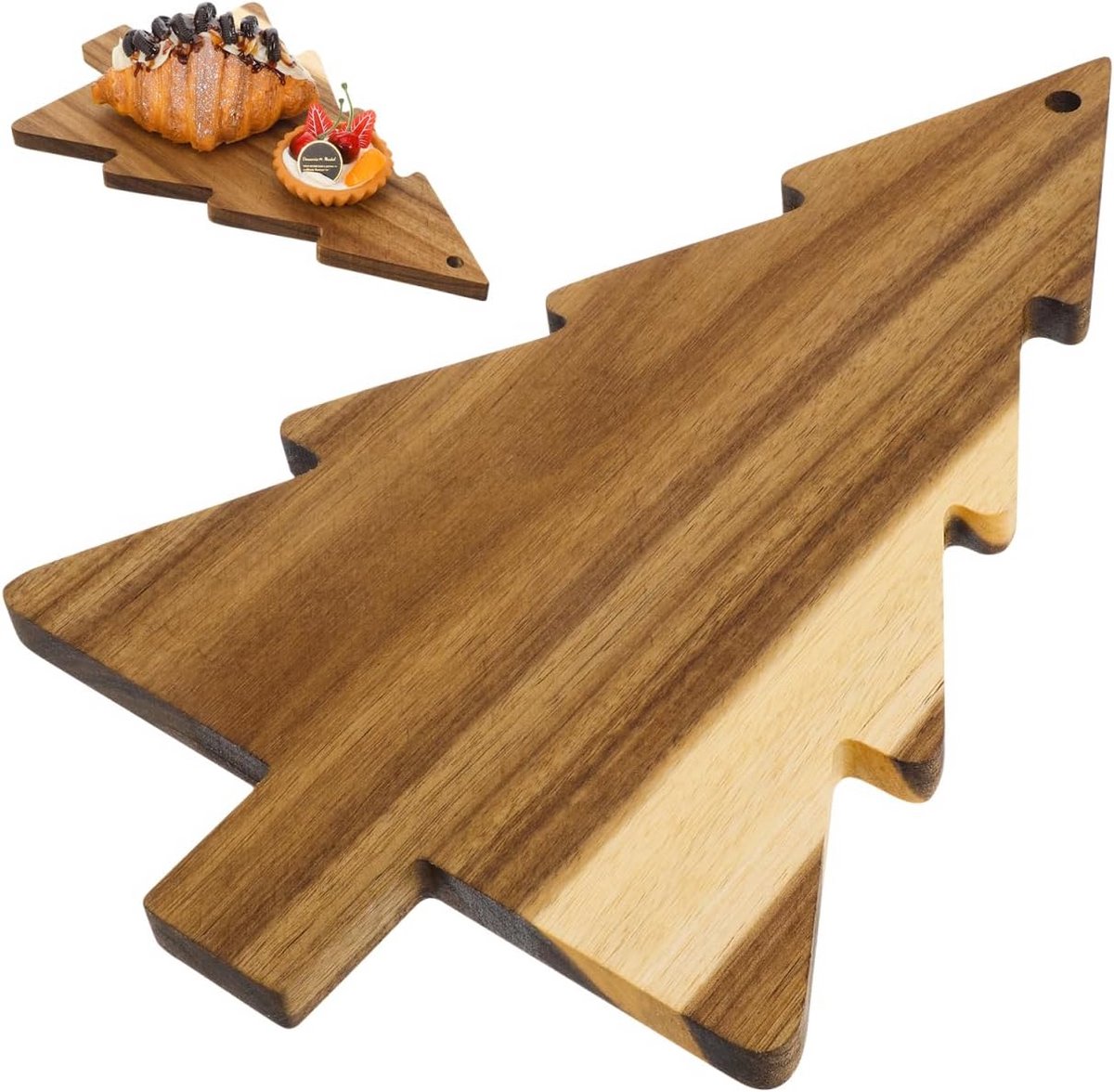 Houten Serveerplank in Kerstboom Vorm voor Kaas en Hapjes