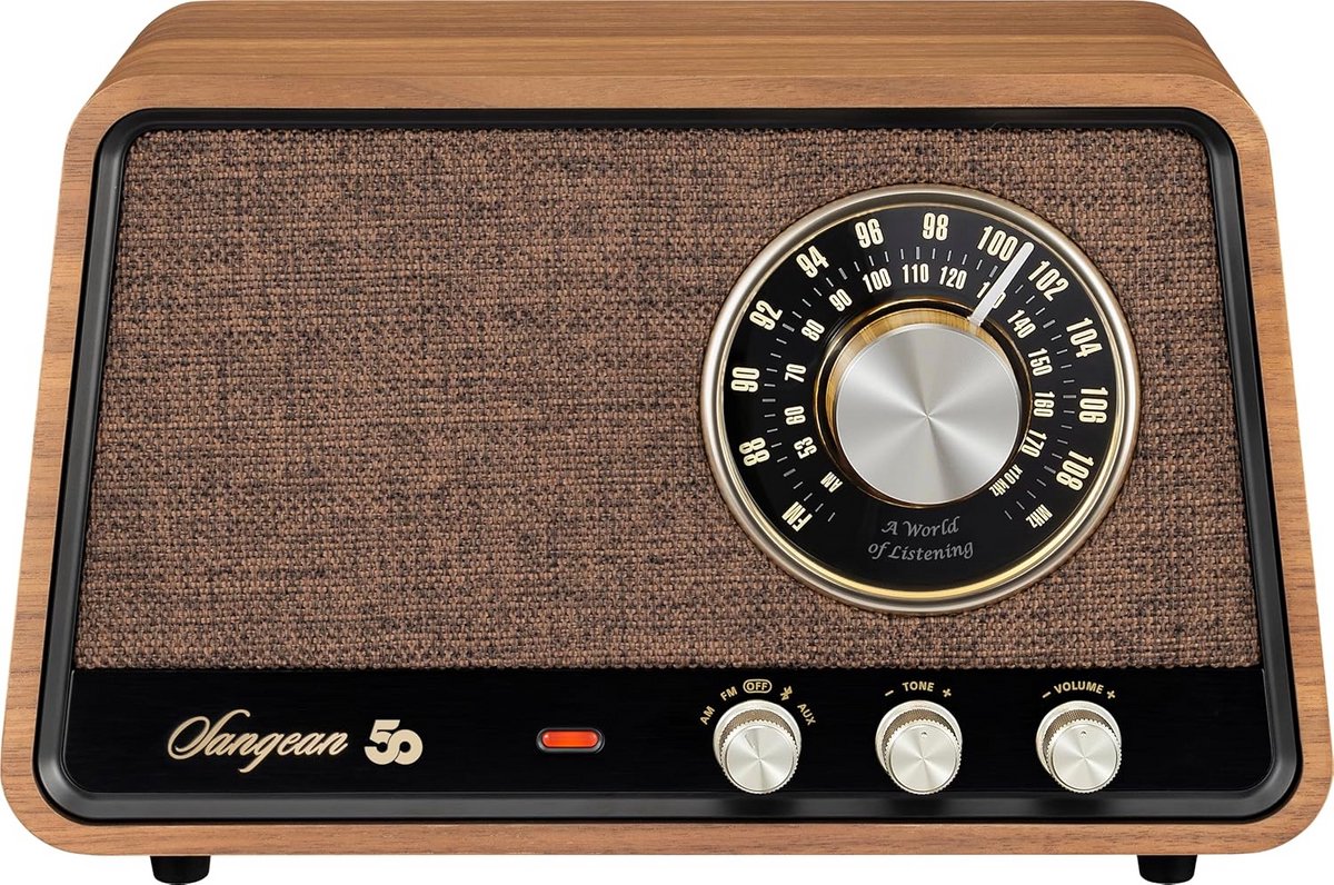 Houten AM/FM Radio met Bluetooth en Nauwkeurige Stemming