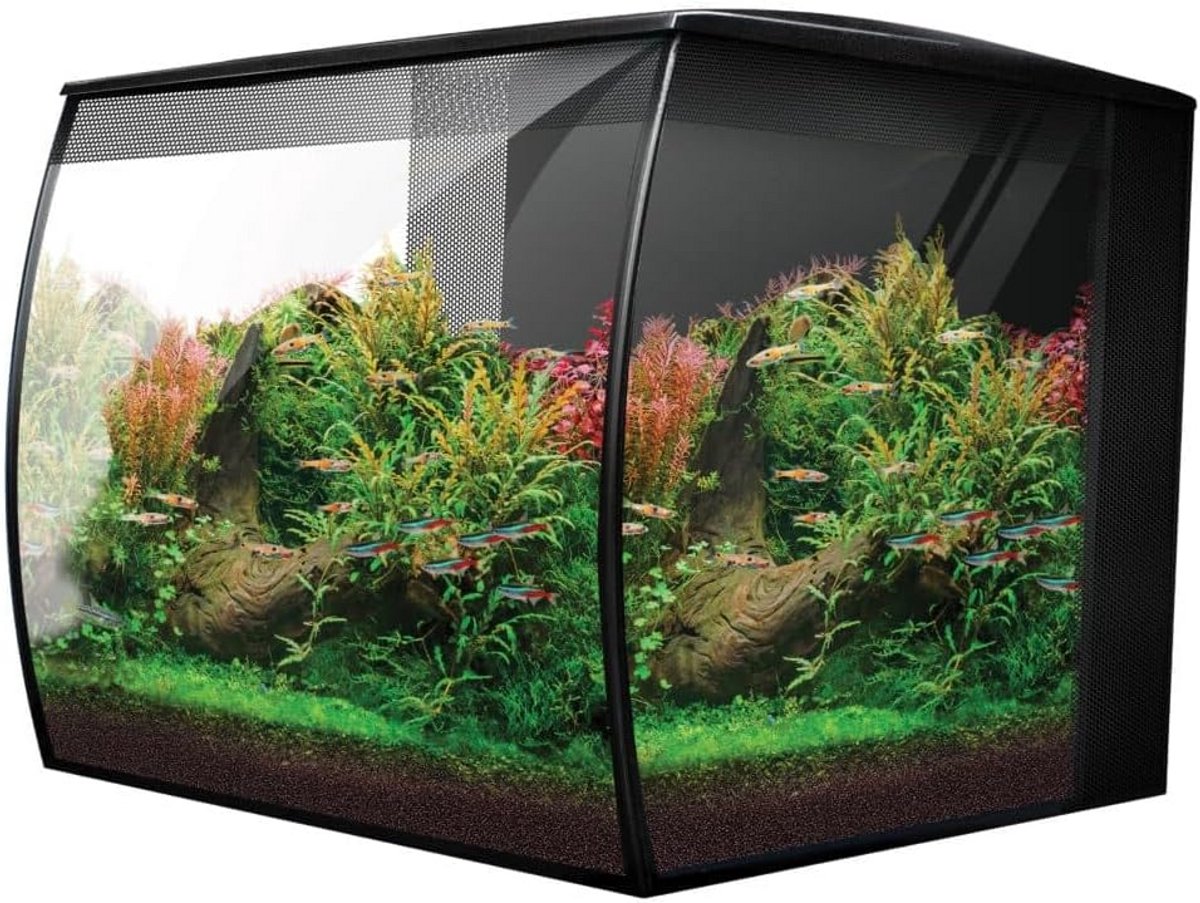 Modern Zwart Aquarium met LED Verlichting 34 Liter