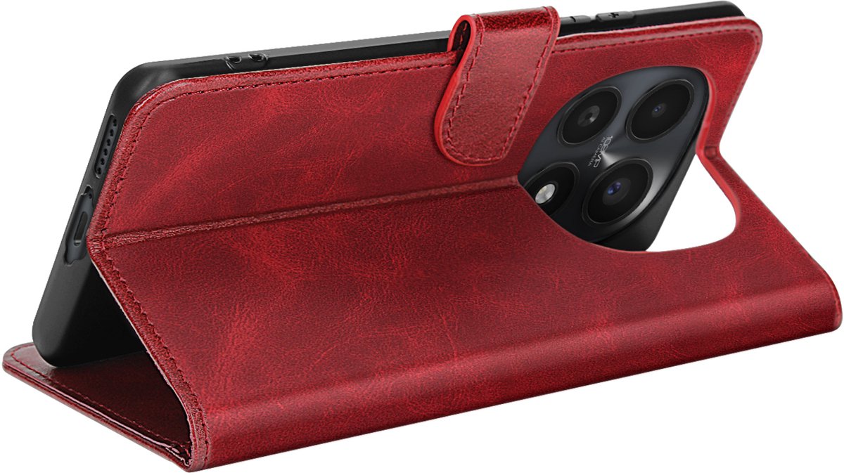 Avizar Hoesje voor Redmi Note 15 5G Leer Effect met Kaarthouders en Standfunctie, Rood