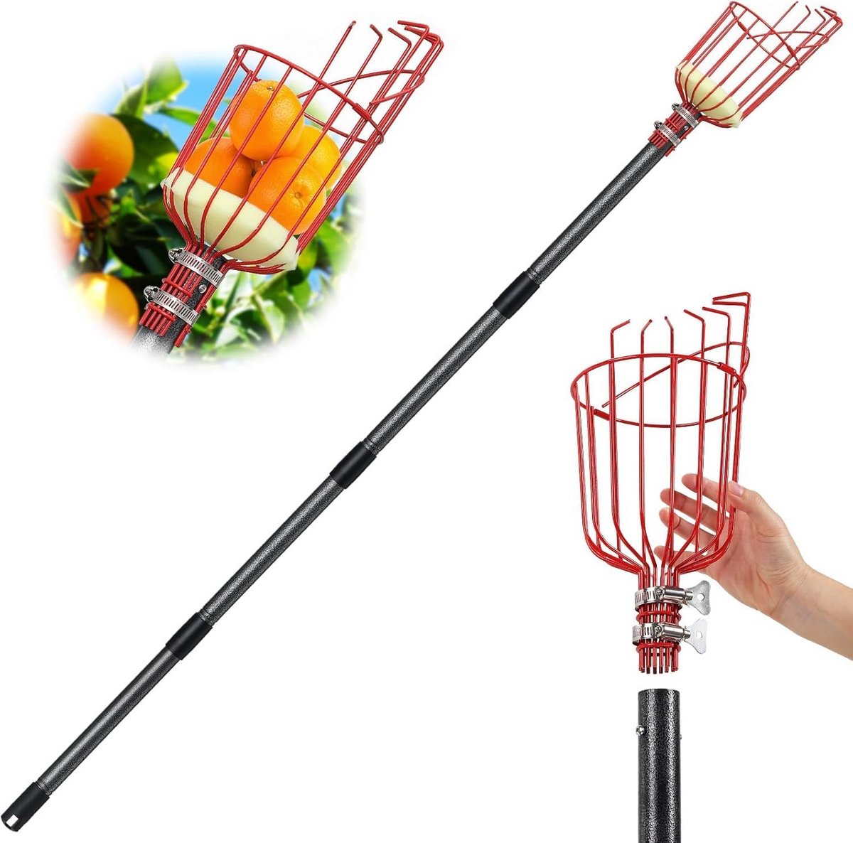 Fruitplukker met Telescoopsteel voor Hoogte