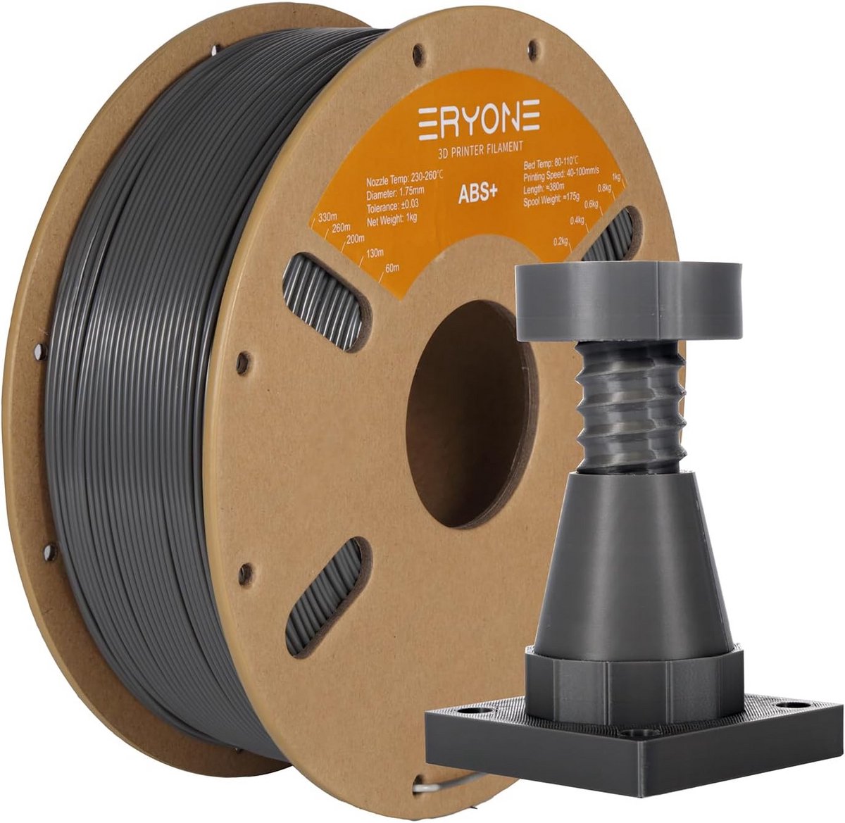 ABS Plus 3D Printer Filament 1.75mm 1kg Voor FDM Printers Grijs