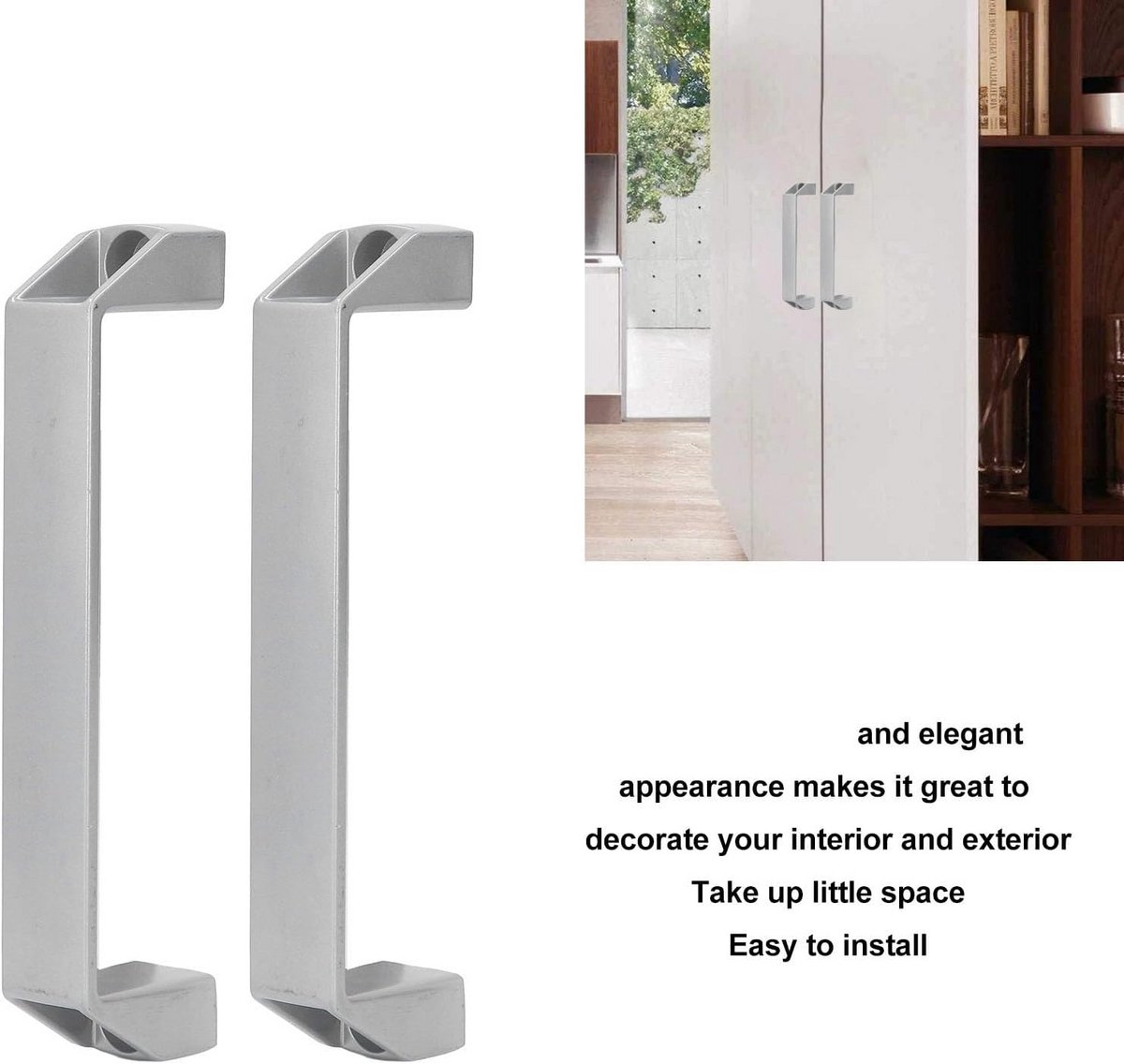 Set van 2 Moderne Deurklinken voor Kastdeuren en Meubels 180mm Aluminium