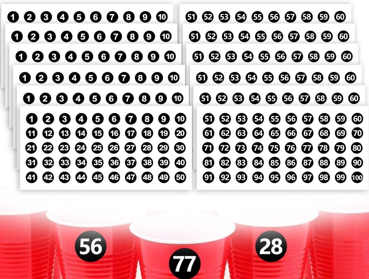 12 Vellen Cijferstickers 1-100 Zelfklevend Waterdicht Zwart Etiketten voor Nummering