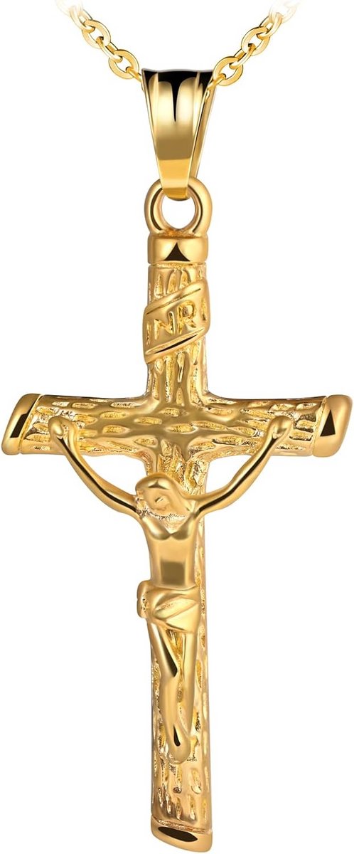 Heren Roestvrij Stalen Kruis Ketting met Hanger 58 cm