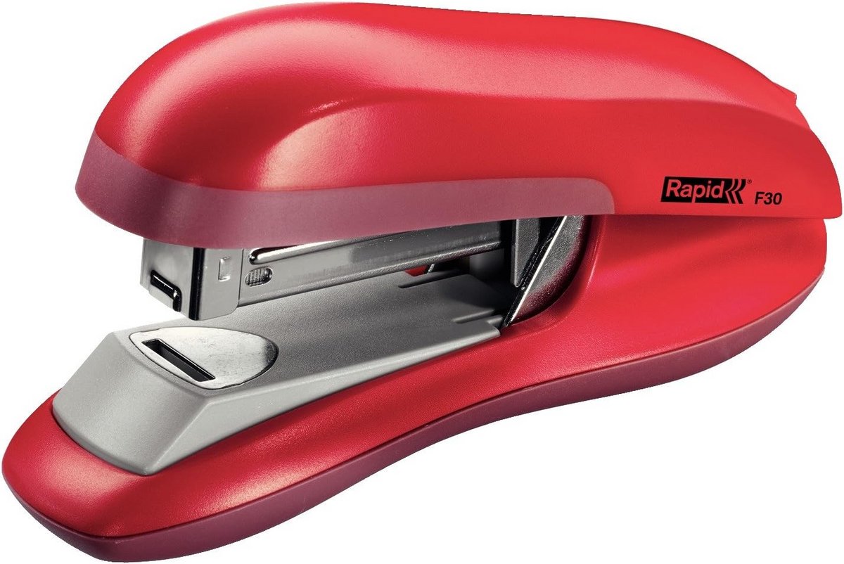 Fashion Nietmachine Halve Strip voor 30 Vel Capaciteit, Platte Clinch, Ergonomisch Ontwerp, Rood