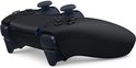 Zijkant van een zwarte DualSense controller, met blauwe lichtstrips.