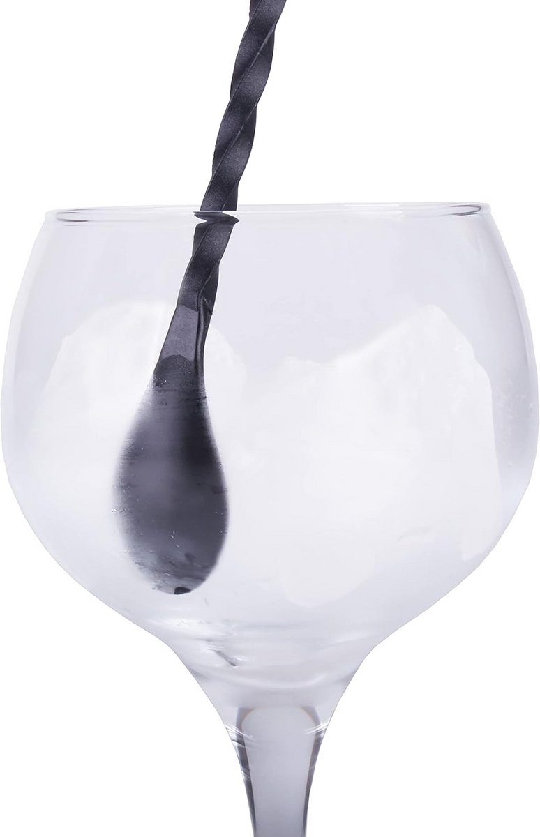 Multifunctionele Cocktaillepel met Shaker en Rasp - 18 Delige Barset in Zwart