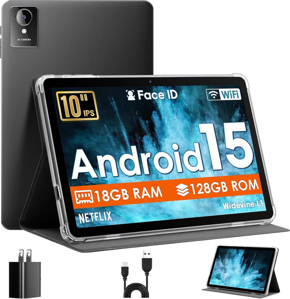 Krachtige Android Tablet 10 Inch met Octa-Core, 12GB RAM, 128GB Opslag en HD Touchscreen